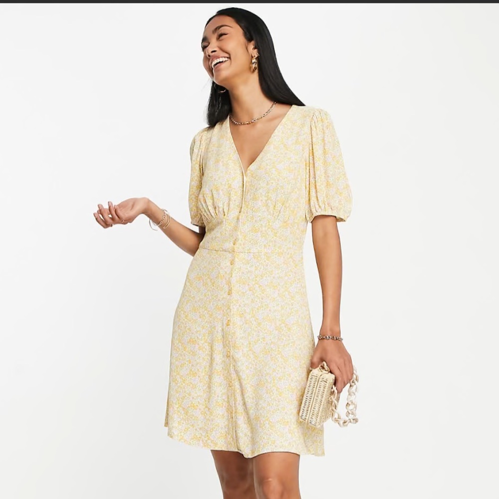 & Other Stories Paris Atelier Floral Button Front Mini Dress EUR 34 / XS NWT